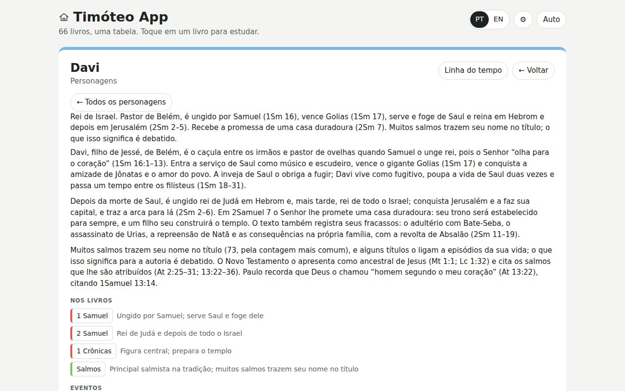 Timóteo App — Estudo Bíblico Interativo